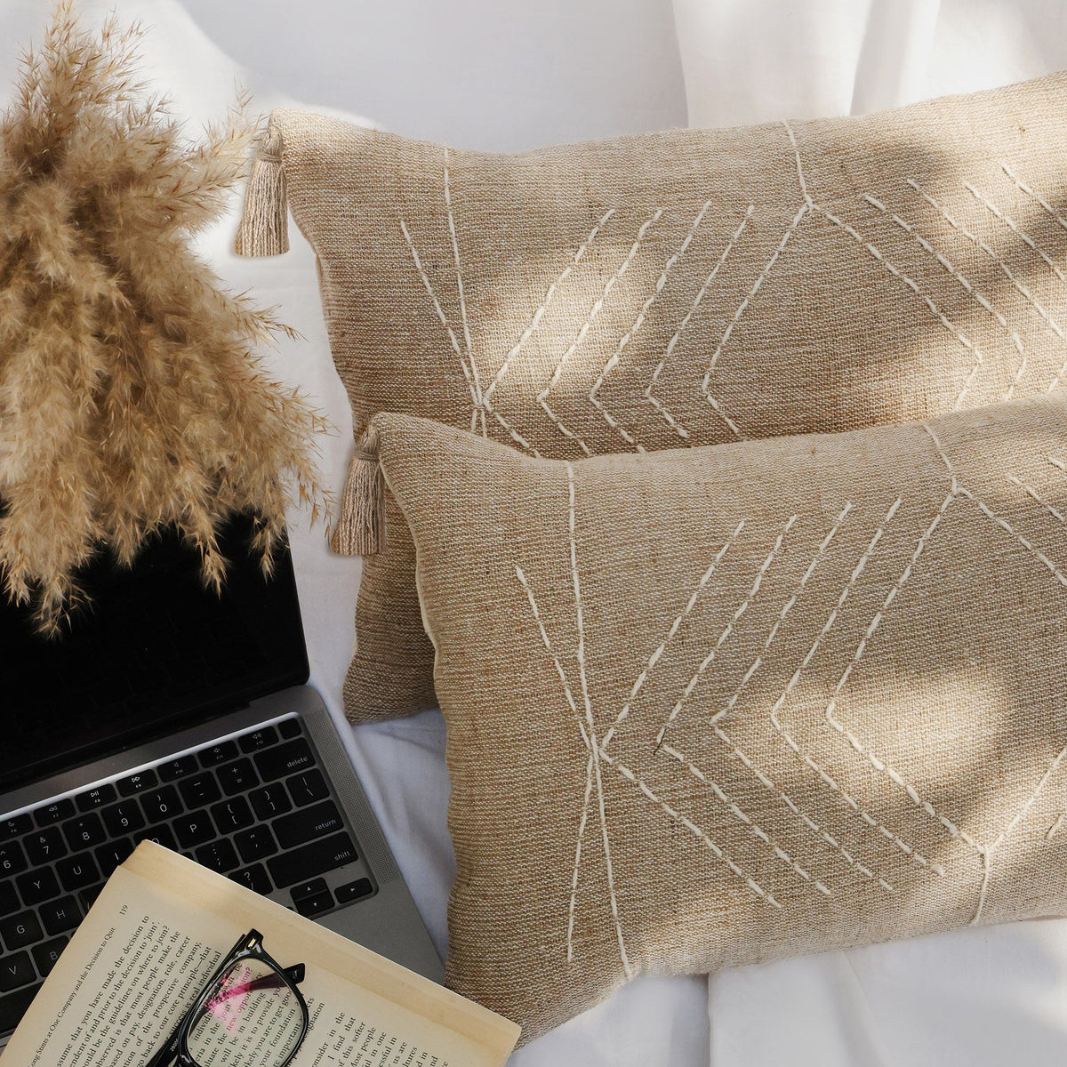 Modern Indie Lumber Jack Embroidered Cushion Covers, view 1