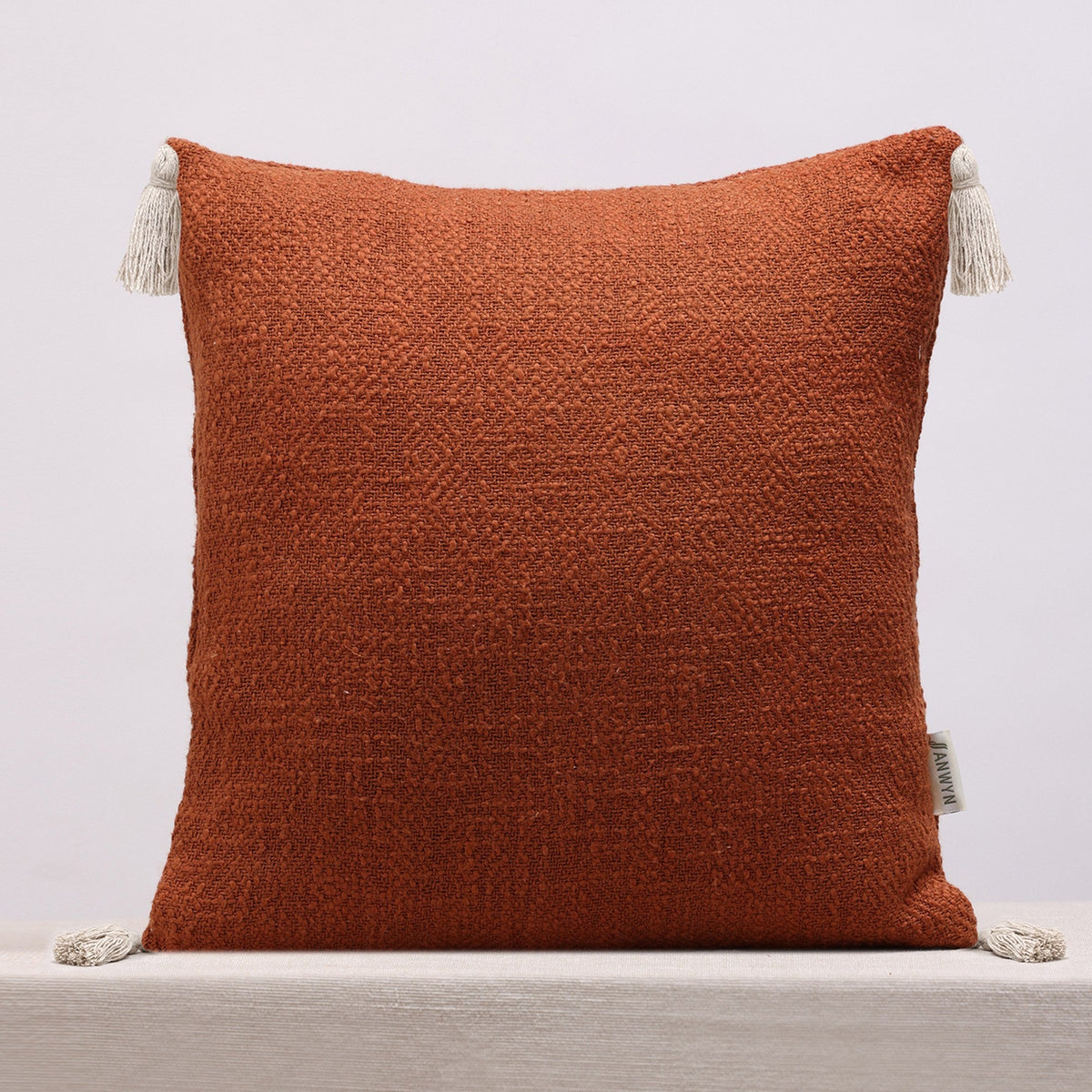 Brown Textured Self Design Cushion Covers, Set of 7, view 5