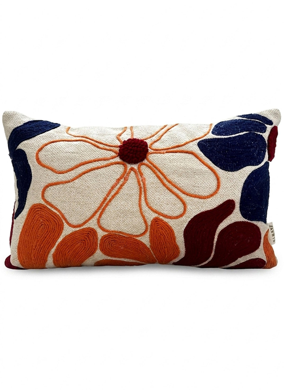 Beige & Orange Floral Rectangle Cushion Covers, view 2