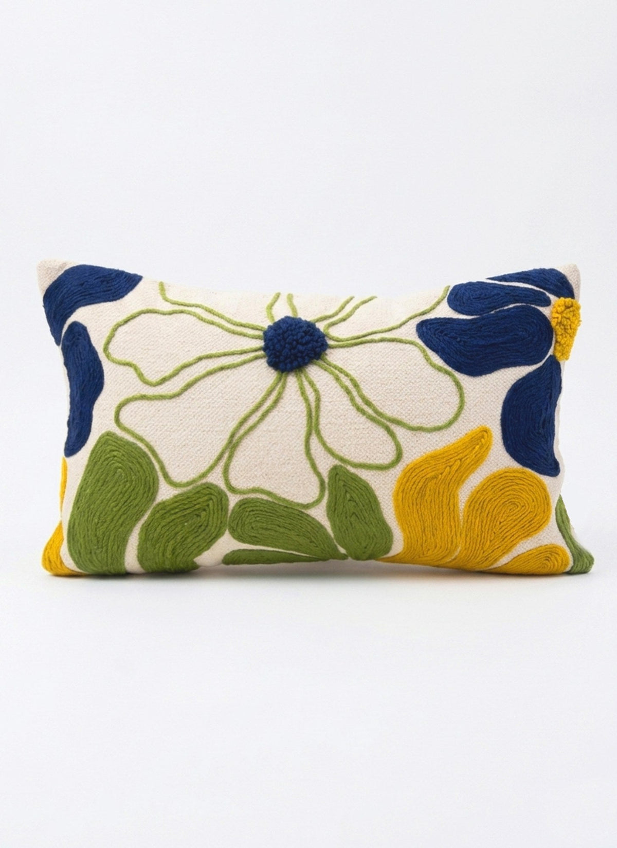 Beige & Yellow Floral Rectangle Cushion Covers, view 2