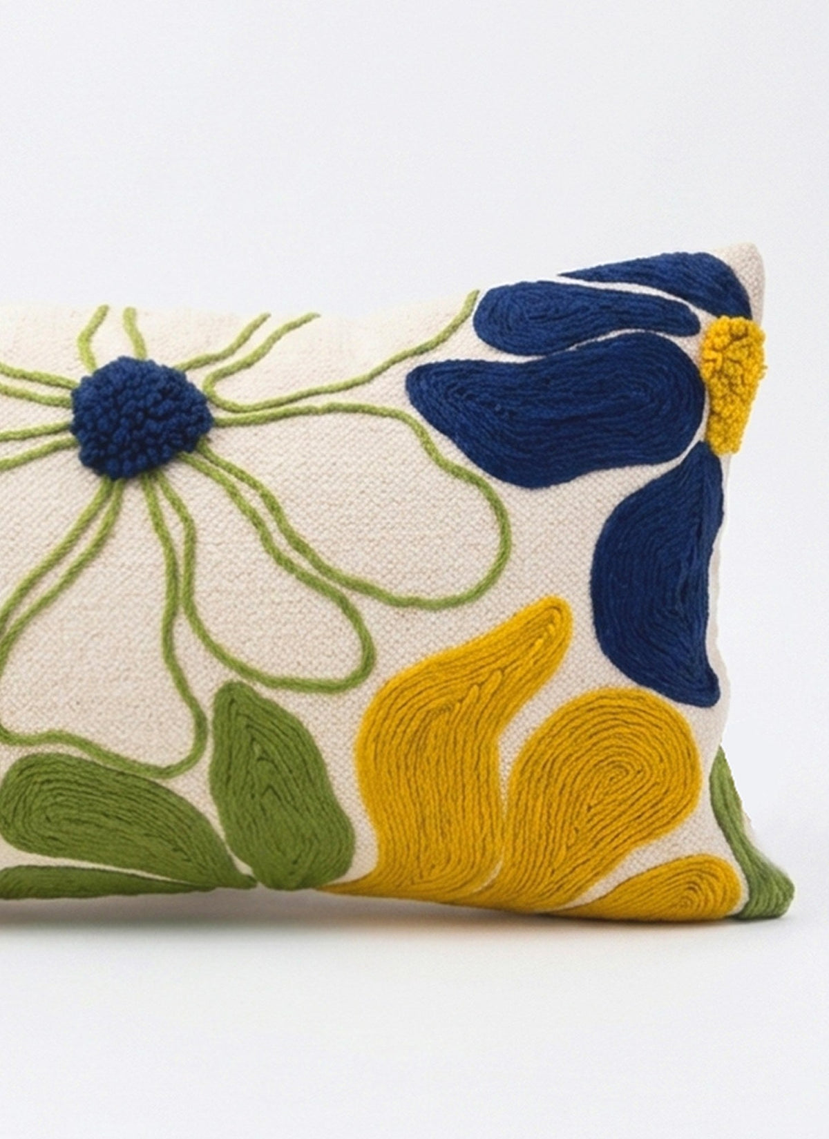Beige & Yellow Floral Rectangle Cushion Covers, view 3