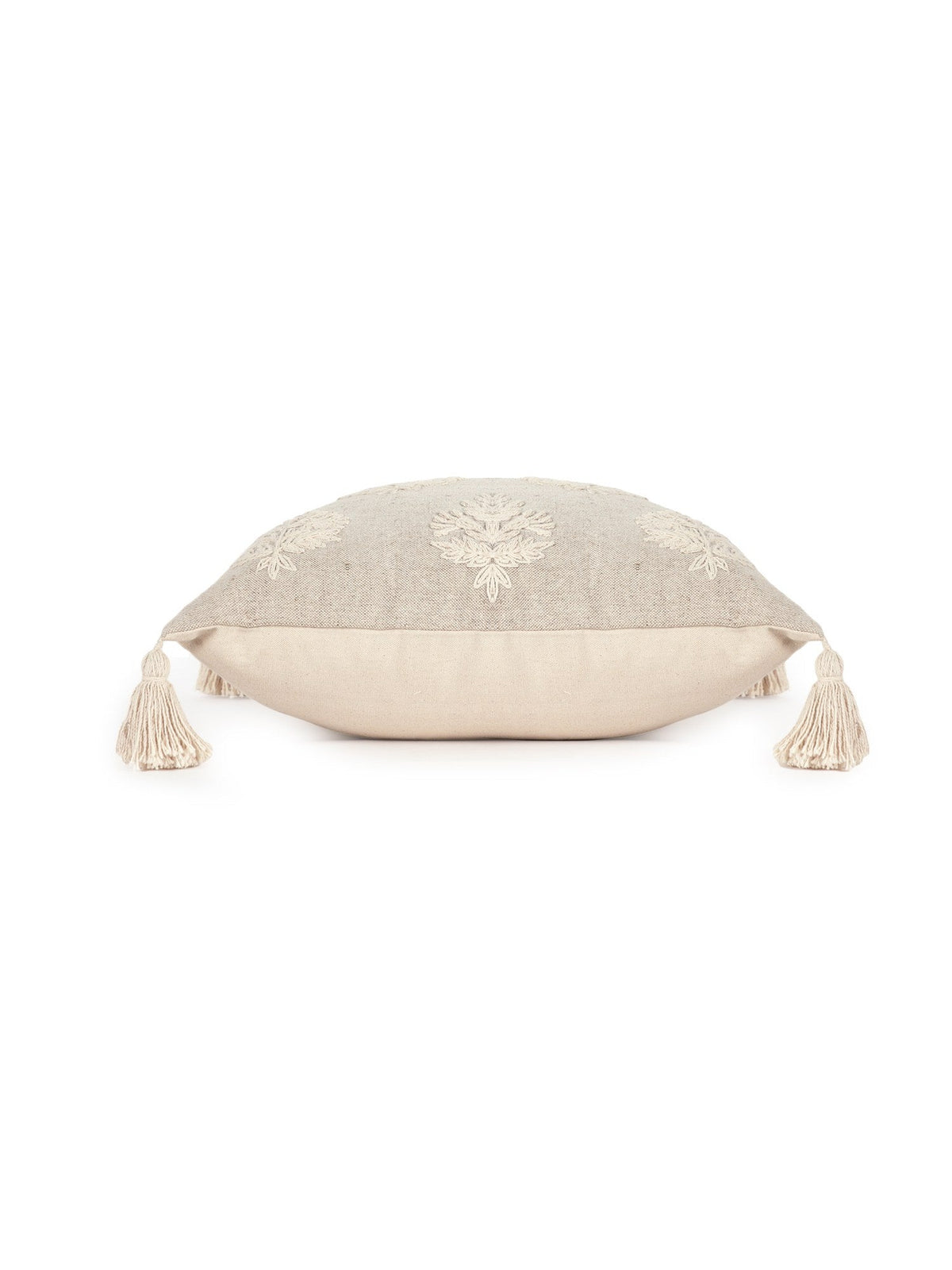 Beige & Cream Embroidered Square Cushion Covers, Set of 2, view 3