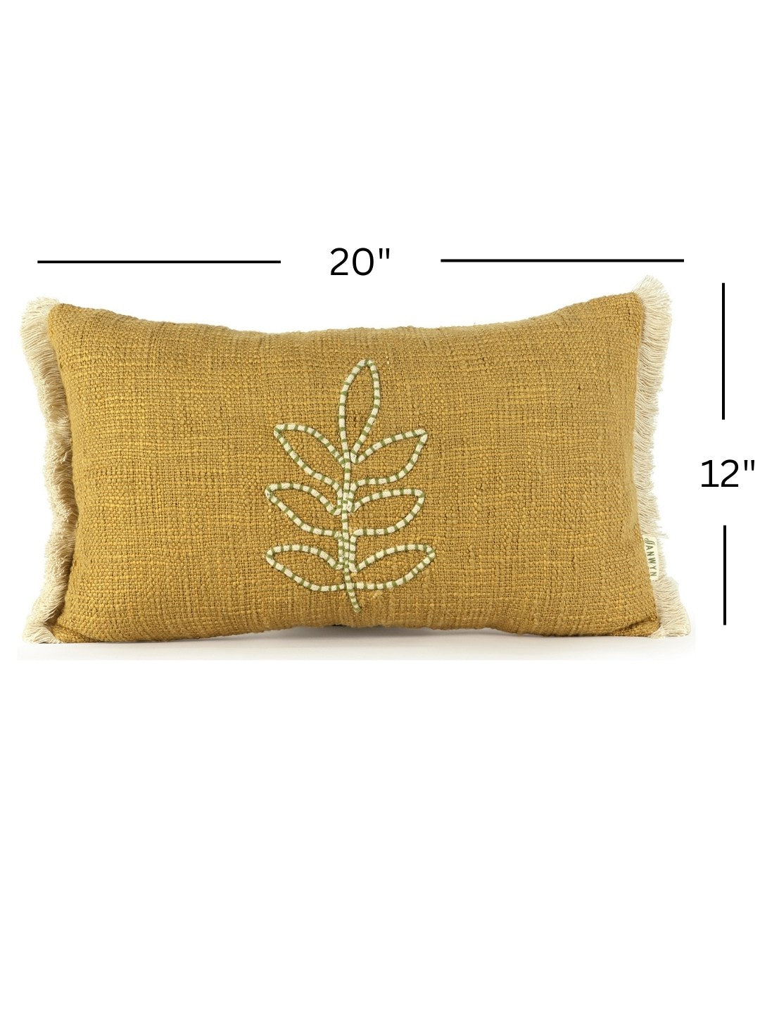 Mustard & Cream Embroidered Rectangle Cushion Covers, Set of 2, view 3